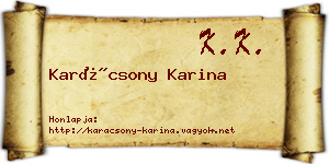 Karácsony Karina névjegykártya